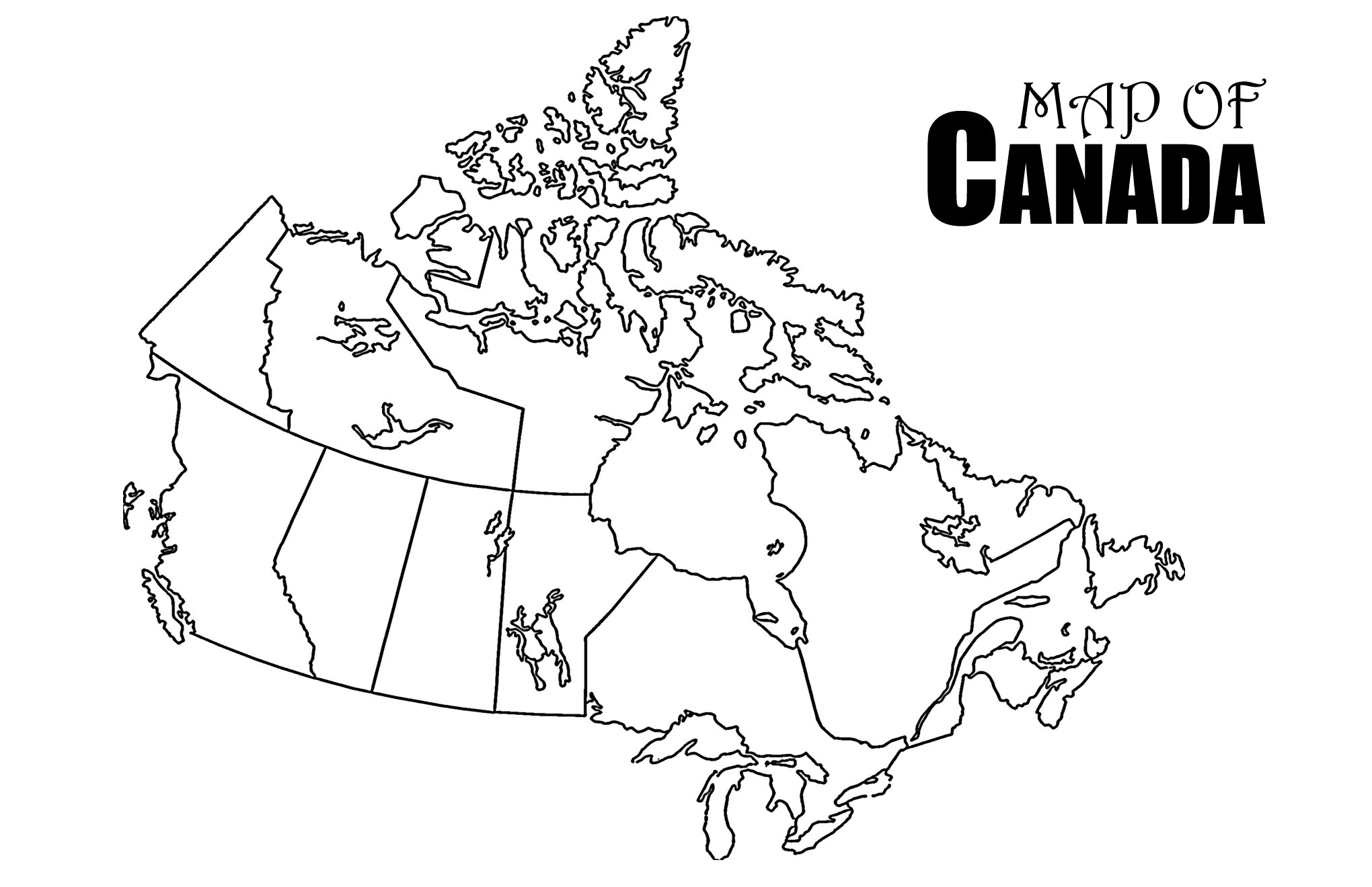 Blank Map Of Canada Printable - Printable Word Searches